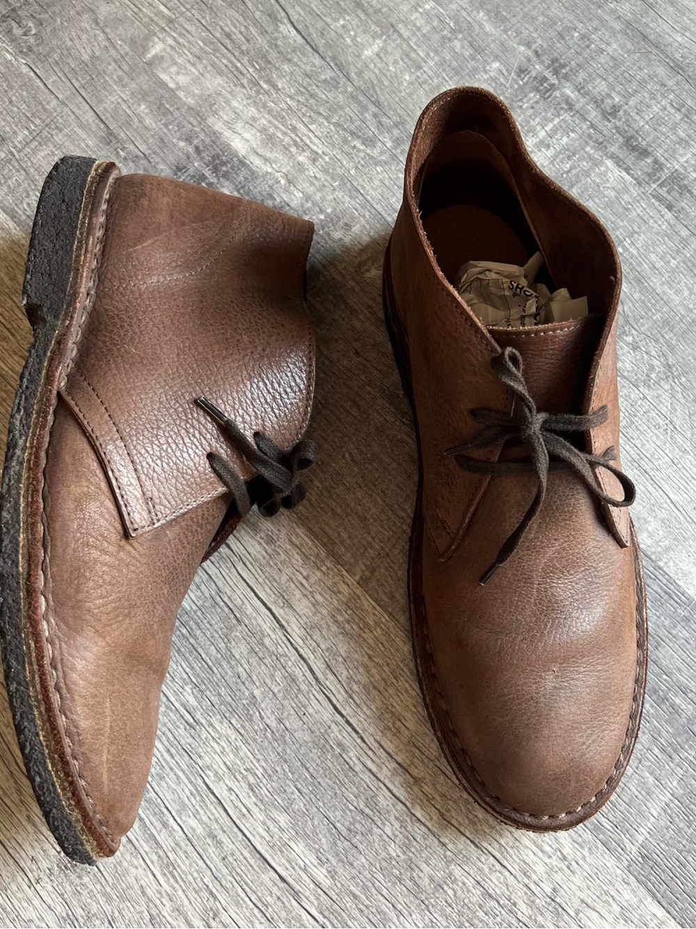 J. Crew Brown Leather Chukka Boots — Lace-Up Casual